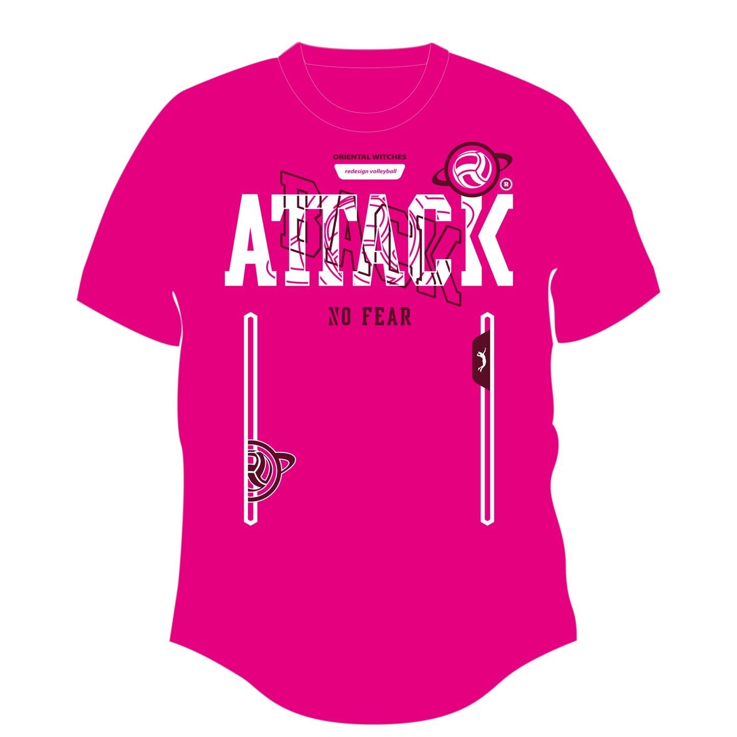 BACKATTECK ホットピンク（ワインレッド×ホワイト）