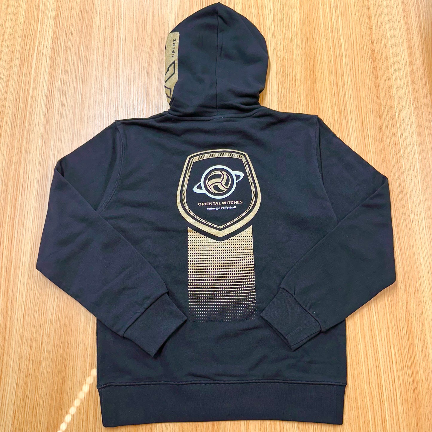 フーディーコットンスウェットスーツ ブラック（ゴールド×ホワイト）