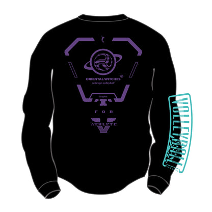 ロングスリーブTシャツ2025 ブラック（ミントグリーン×バイオレット）