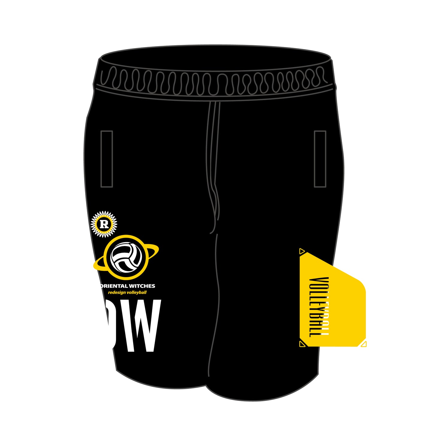 ドライフィットハーフパンツ ブラック（サンフラワー×ホワイト）