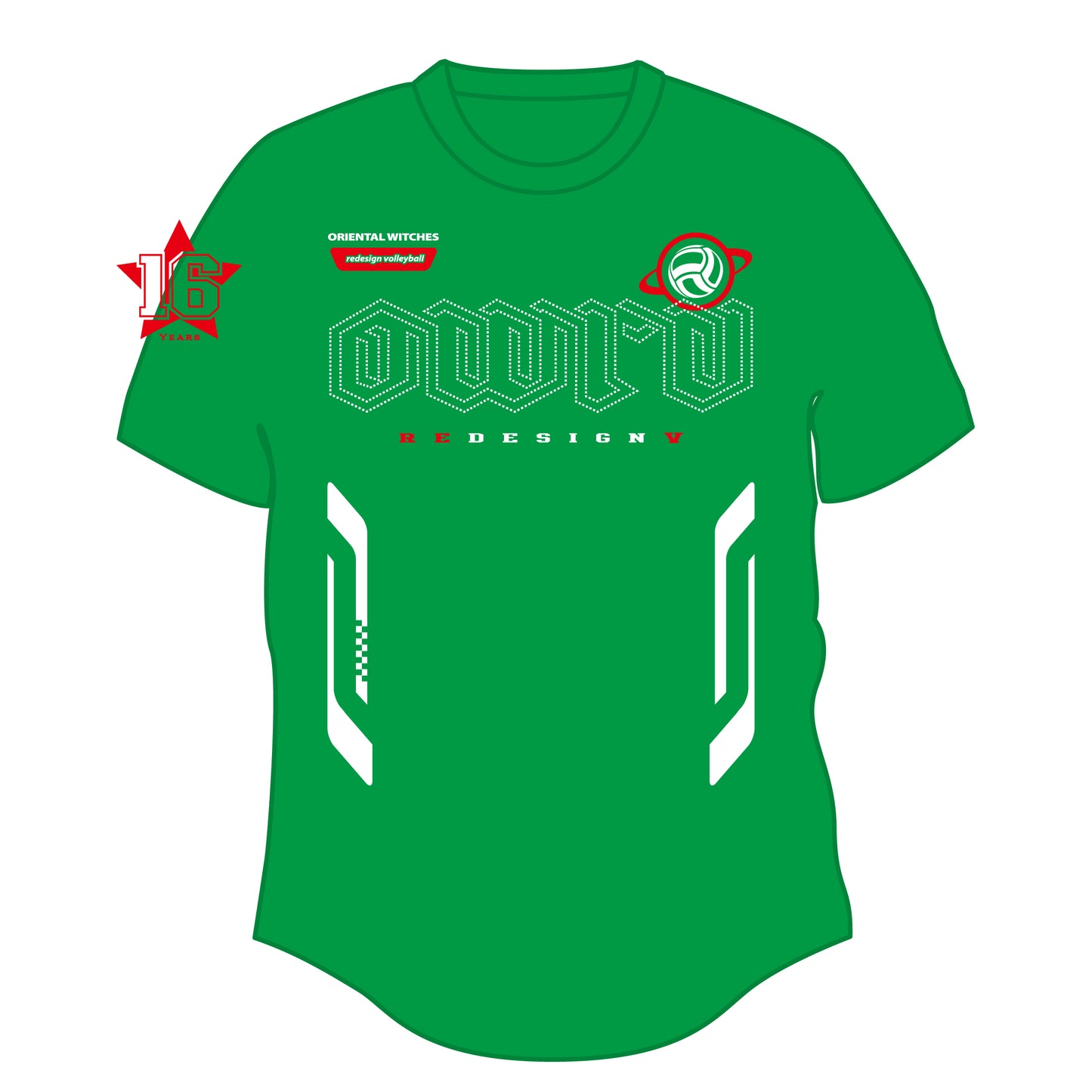 SIXTEEN グリーン（レッド×ホワイト）