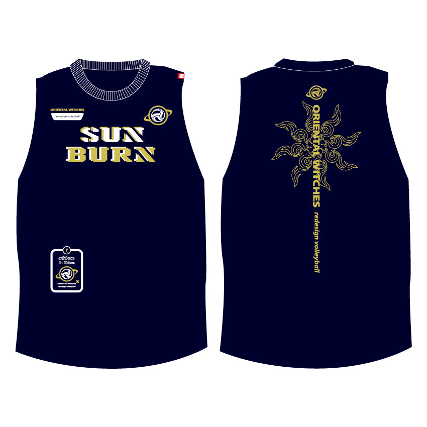 SUNBURN ネイビー（ストロー×ホワイト）