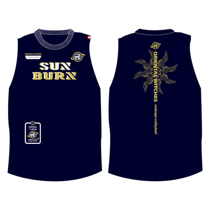 SUNBURN ネイビー（ストロー×ホワイト）