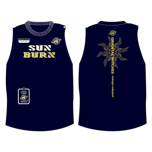 SUNBURN ネイビー（ストロー×ホワイト）