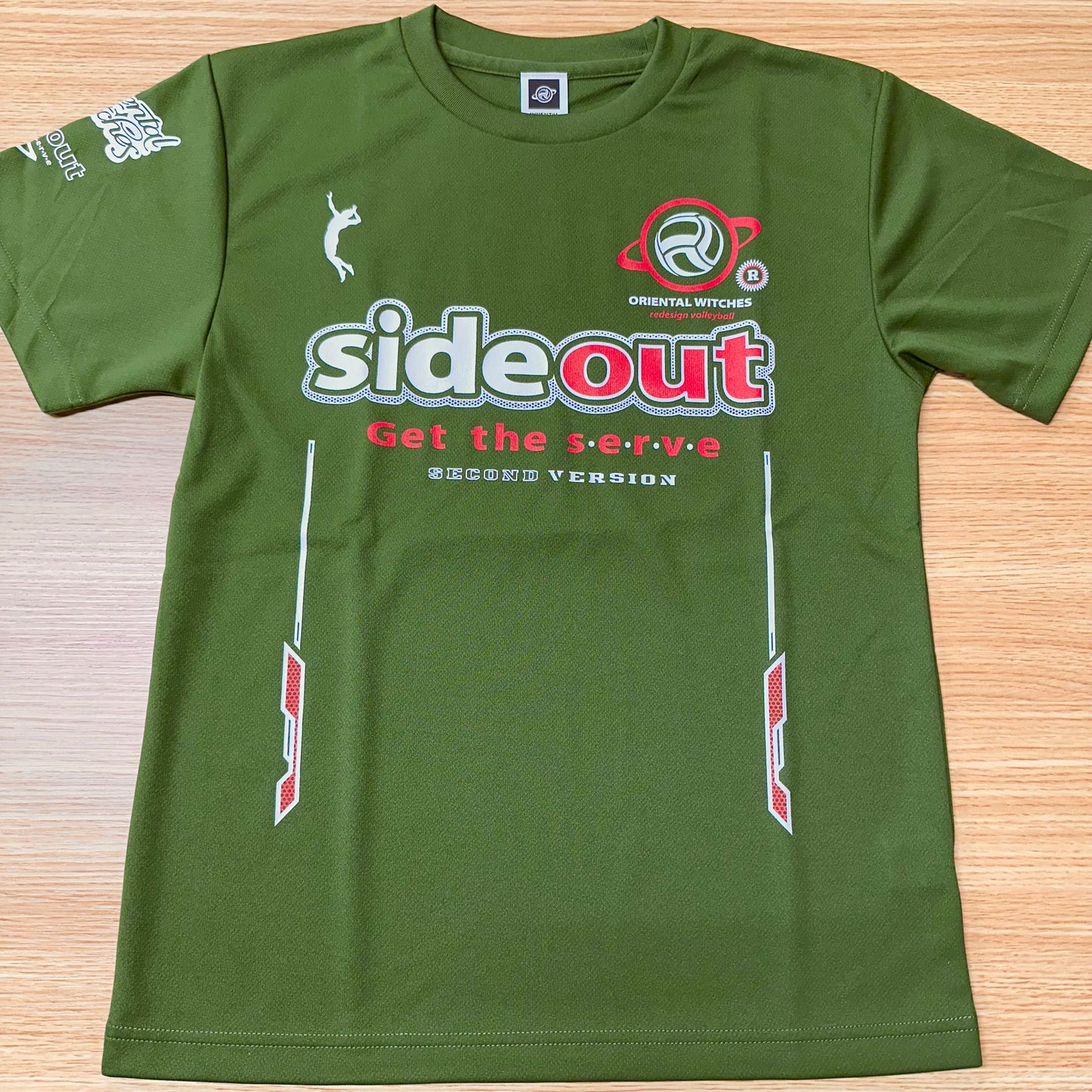 SIDEOUT 2nd アーミーグリーン（レッド×ホワイト）