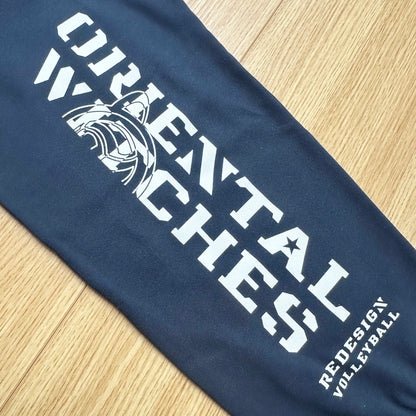 フーディーコットンスウェットロングパンツ ネイビー（レッド×ホワイト）