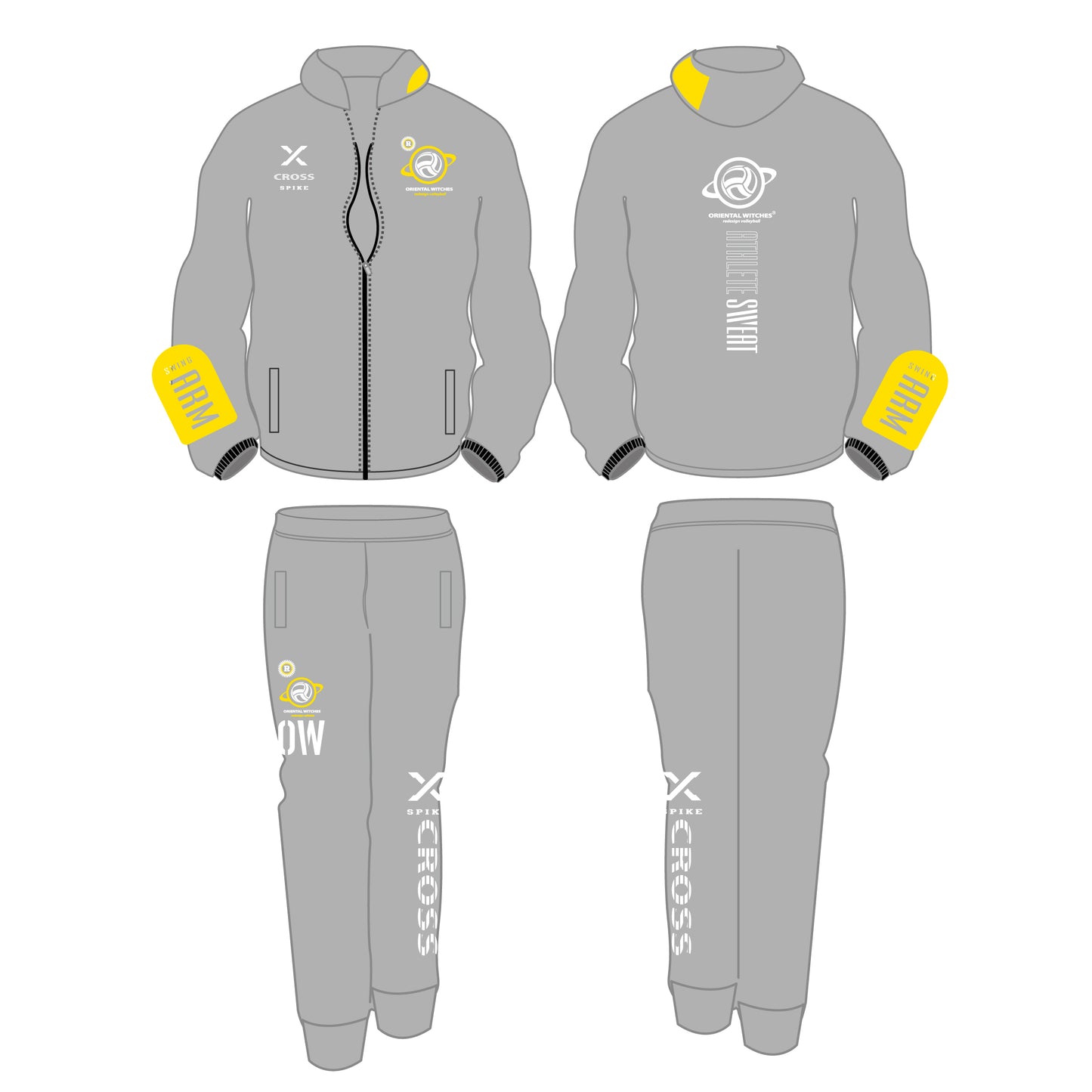 ドライフィットスウェットパーカー　グレー（サンフラワー×ホワイト）