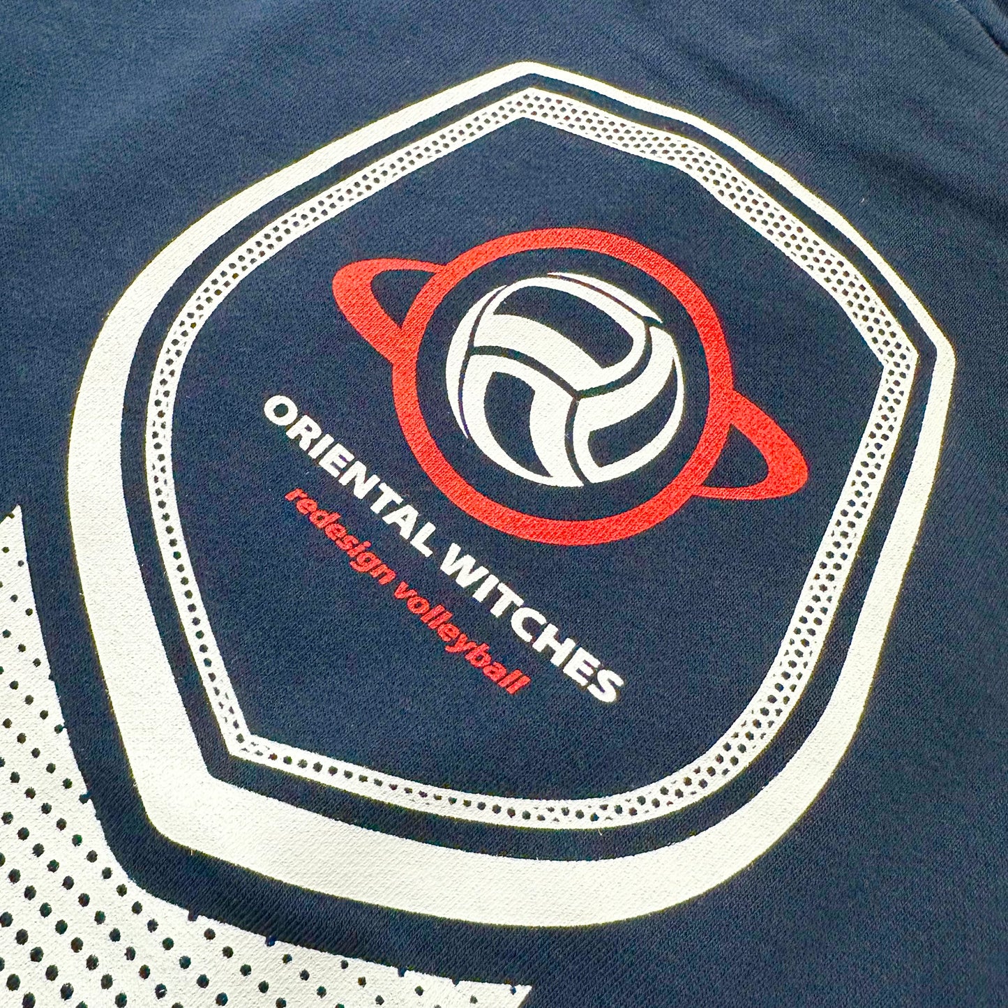 フーディーコットンスウェットスーツ ネイビー（レッド×ホワイト）