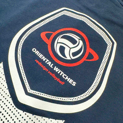 フーディーコットンスウェットスーツ ネイビー（レッド×ホワイト）