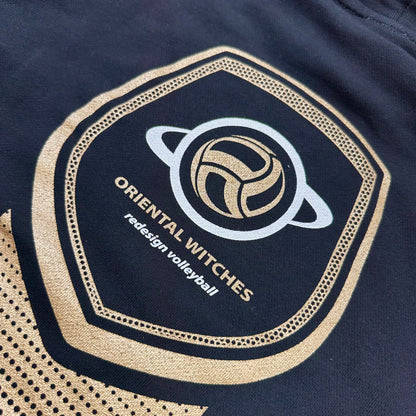 フーディーコットンスウェットスーツ ブラック（ゴールド×ホワイト）