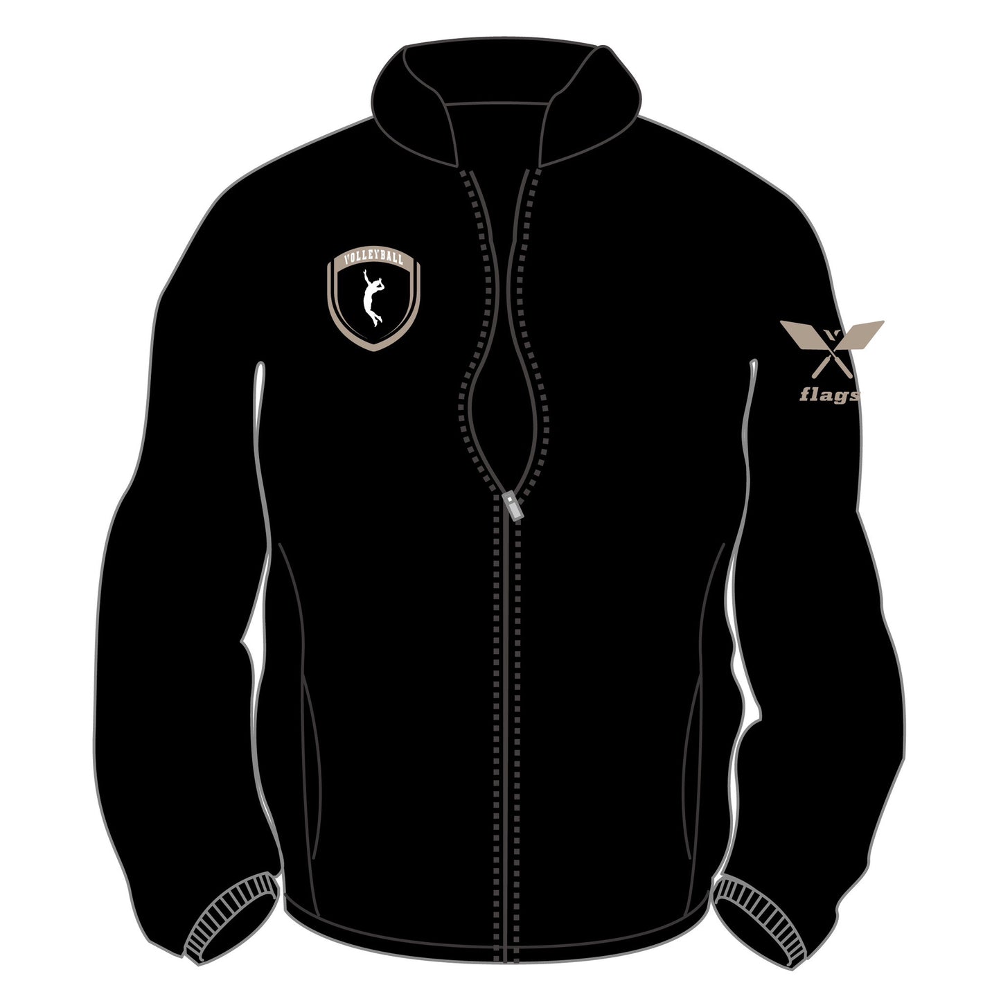 OWジップジャケット　ブラック（サファリ×ホワイト）