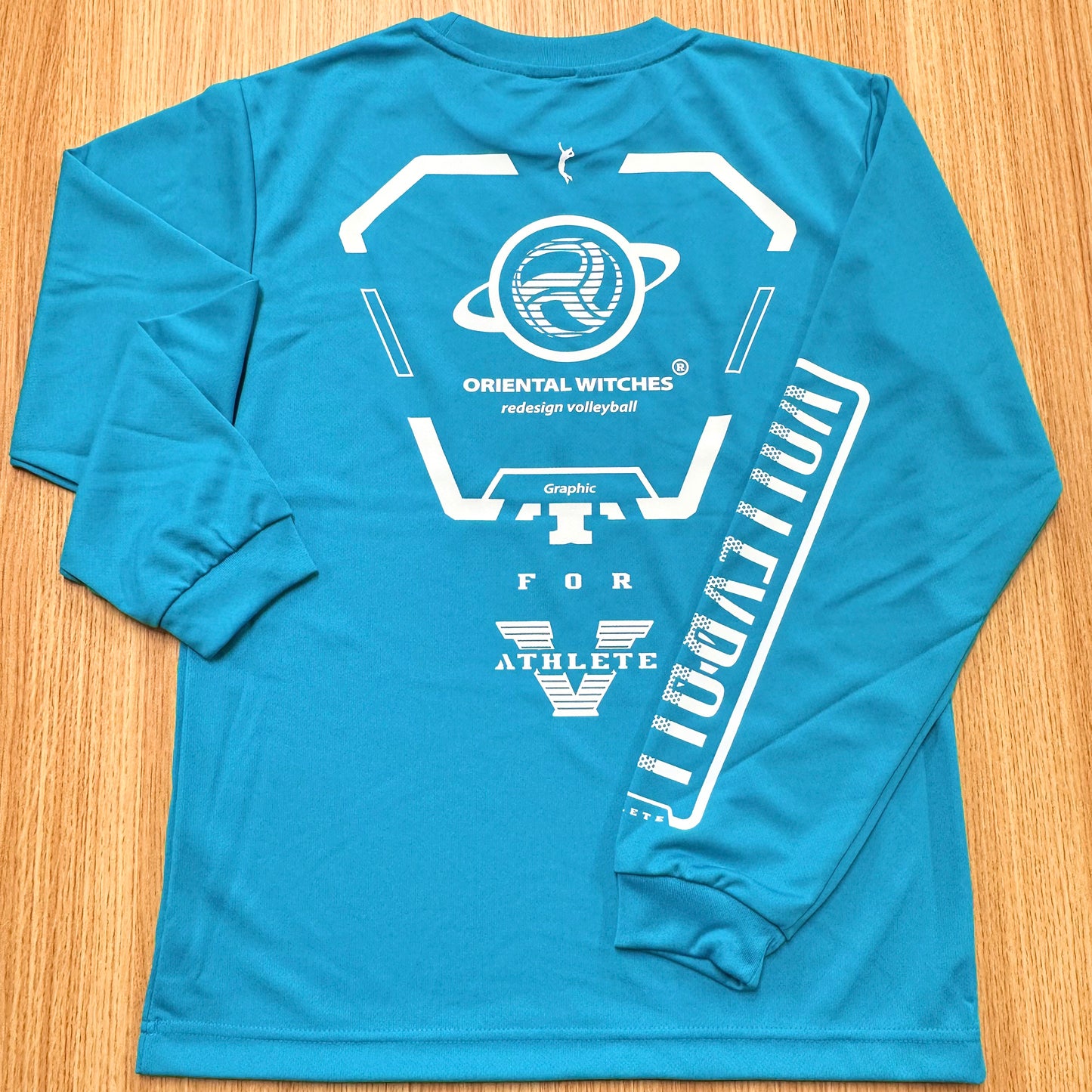 ロングスリーブTシャツ2025 ターコイズ（レッド×ホワイト）