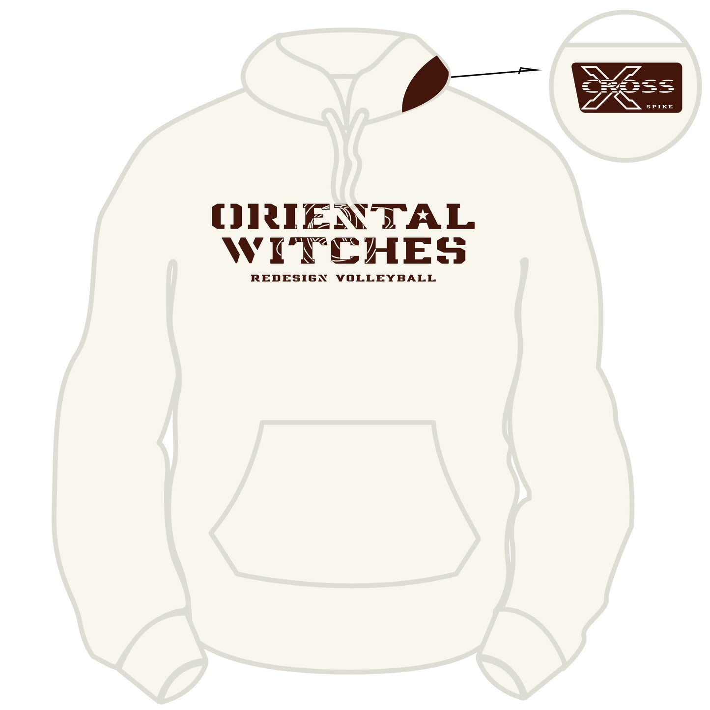 フーディーコットンスウェットスーツ オートミール（ダークブラウン×ライトブラウン）