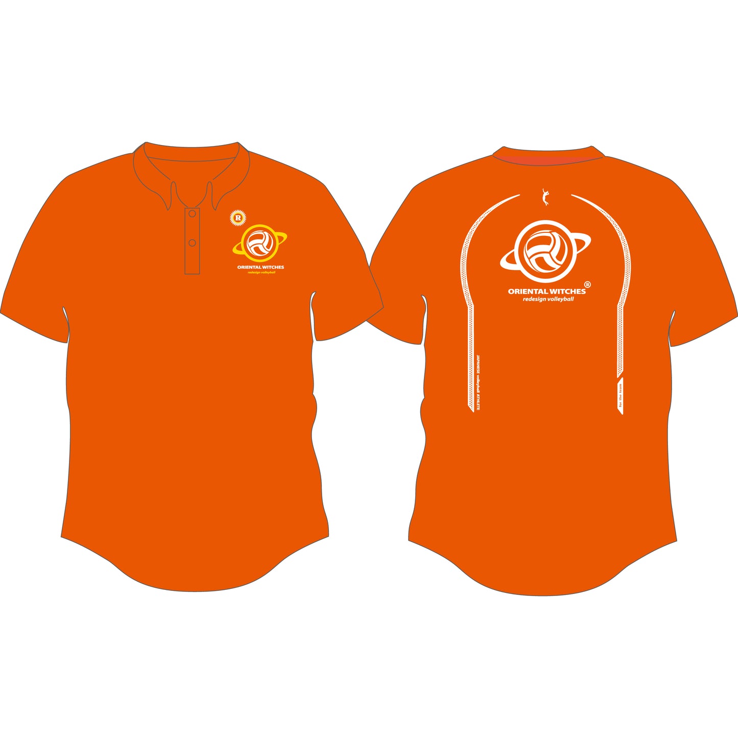 OWポロシャツ　サンセットオレンジ（サンフラワー×ホワイト）