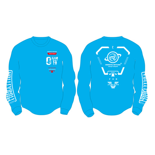 ロングスリーブTシャツ2025 ターコイズ（レッド×ホワイト）