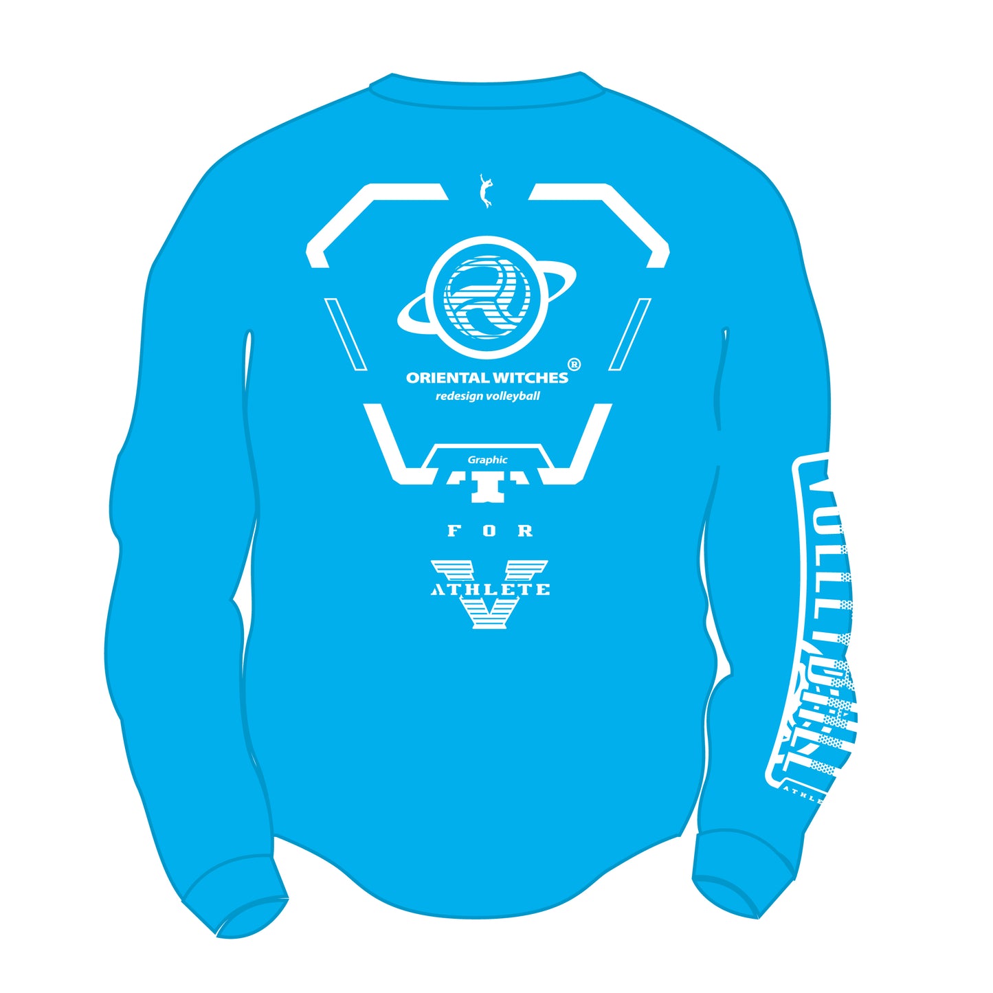 ロングスリーブTシャツ2025 ターコイズ（レッド×ホワイト）