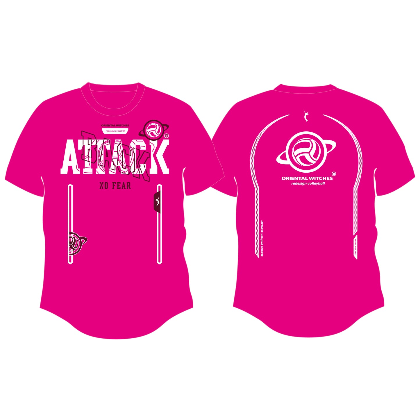 BACKATTECK ホットピンク（ワインレッド×ホワイト）