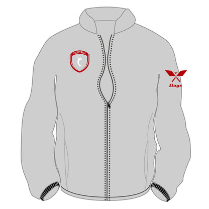 OWジップジャケット　グレー（レッド×ホワイト）