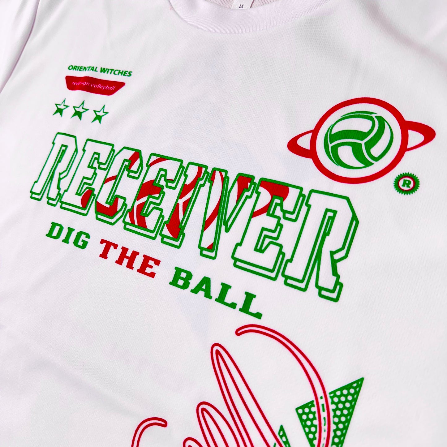 RECEIVER 3rd ホワイト（ディープレッド×グリーン）