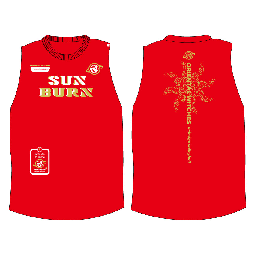 SUNBURN レッド（ストロー×ホワイト）