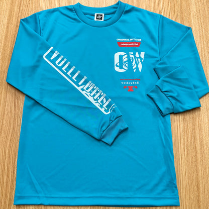 ロングスリーブTシャツ2025 ターコイズ（レッド×ホワイト）