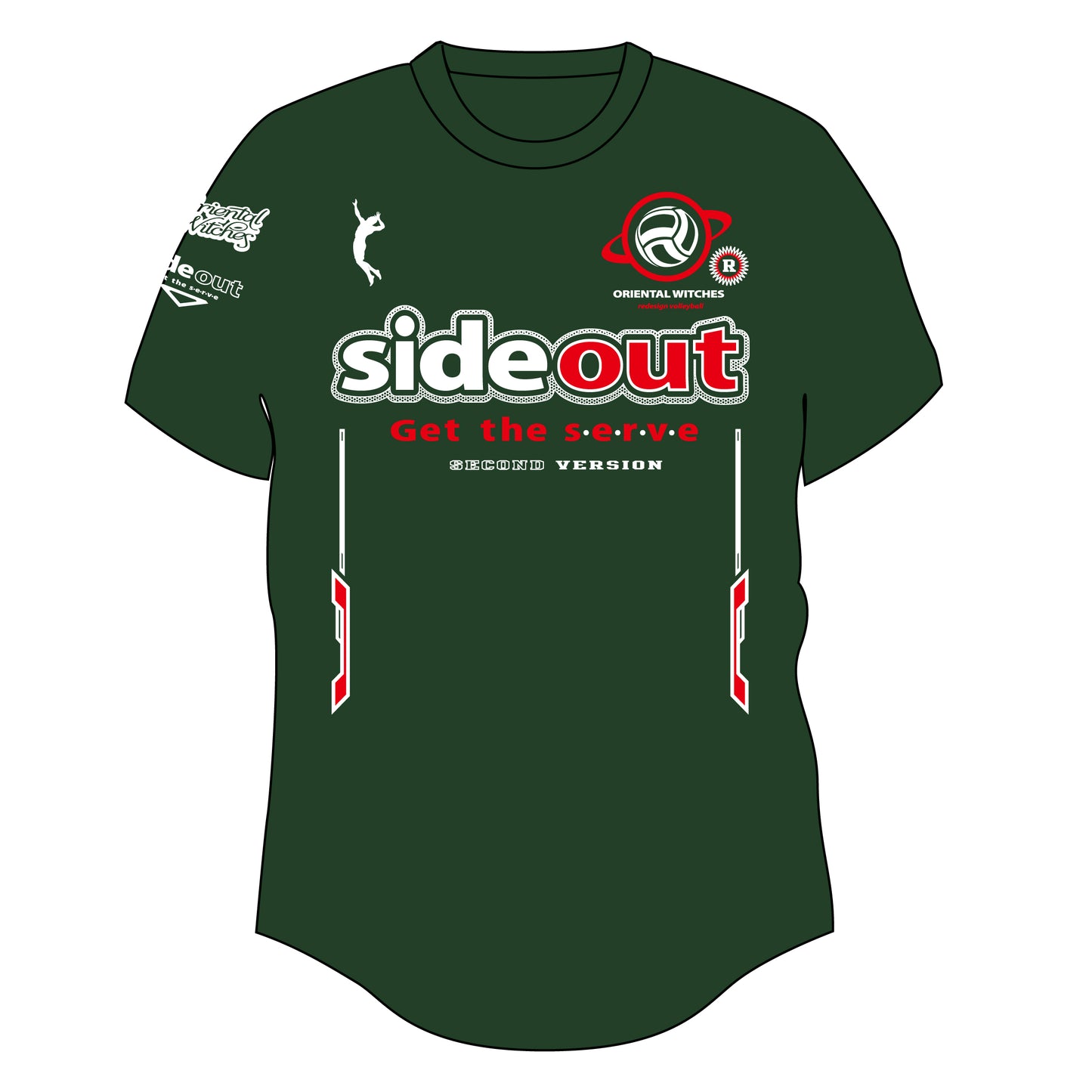 SIDEOUT 2nd アーミーグリーン（レッド×ホワイト）