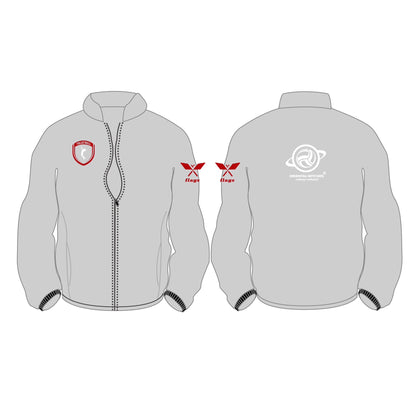 OWジップジャケット　グレー（レッド×ホワイト）