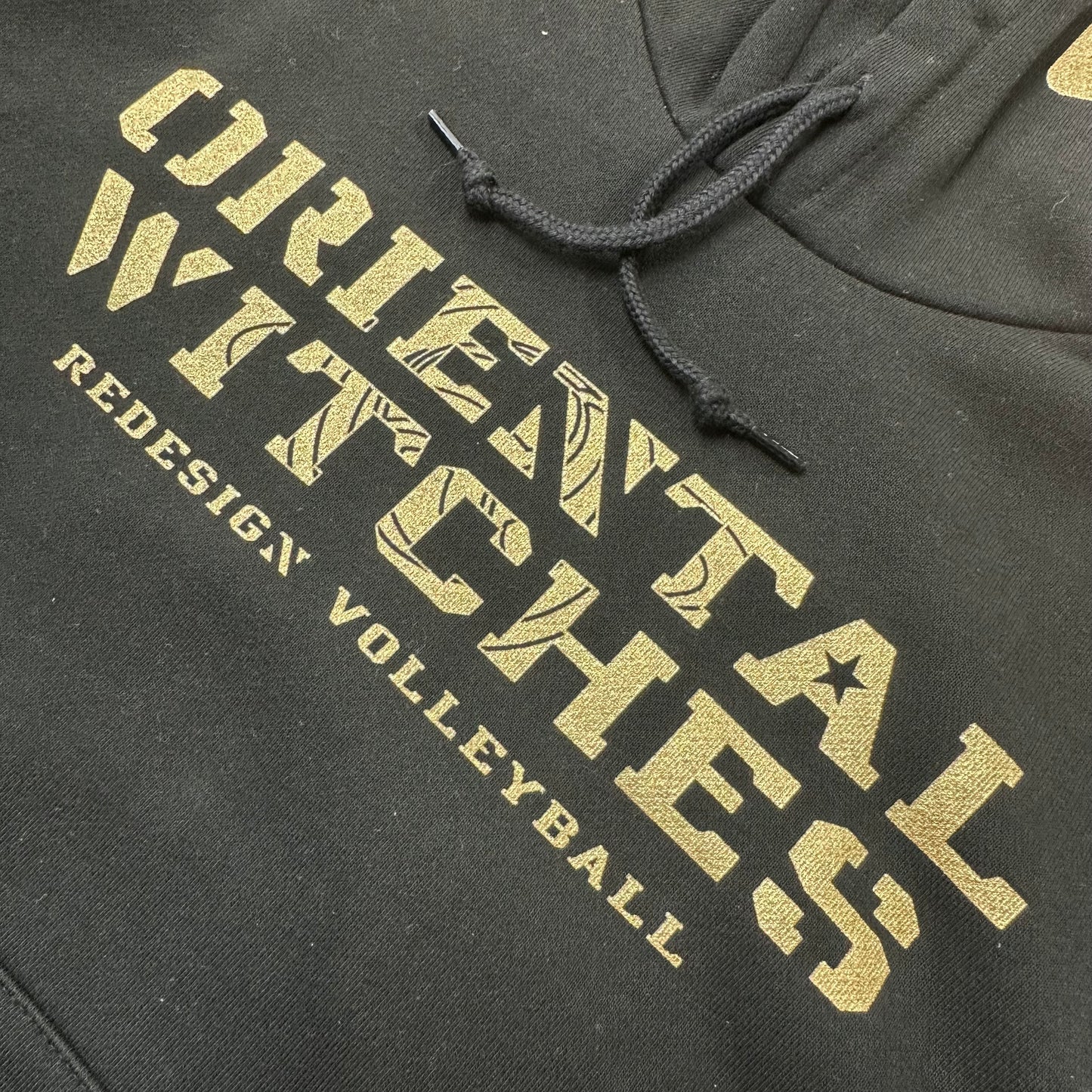 フーディーコットンスウェットスーツ ブラック（ゴールド×ホワイト）