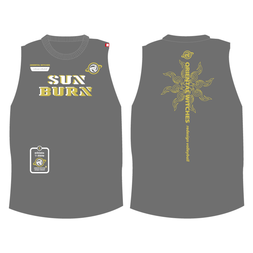 SUNBURN ダークグレー（ストロー×ホワイト）