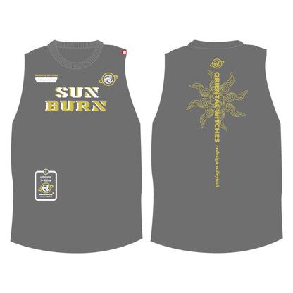 SUNBURN ダークグレー（ストロー×ホワイト）