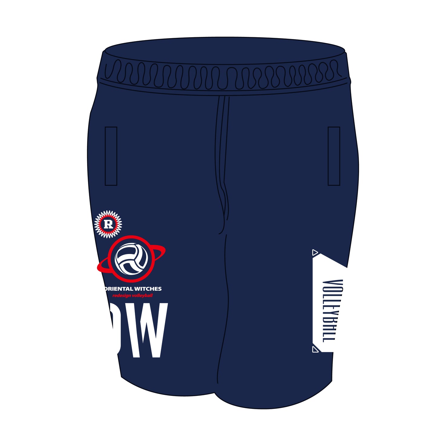 ドライフィットハーフパンツ ネイビー（レッド×ホワイト）