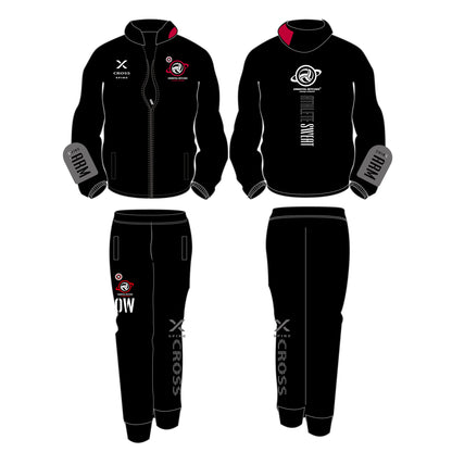 ドライフィットスウェットロングパンツ　ブラック（ディープレッド×ホワイト）