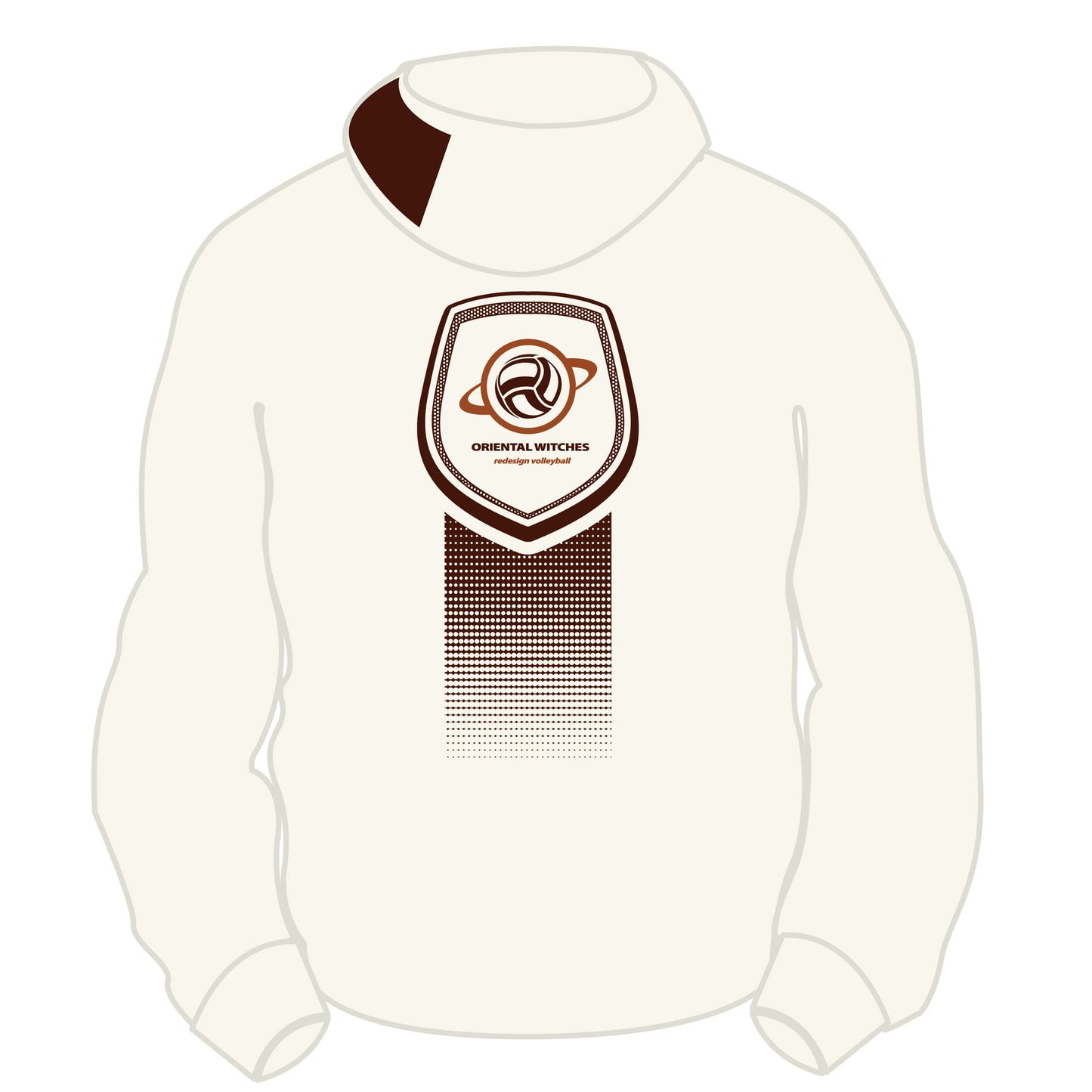 フーディーコットンスウェットスーツ オートミール（ダークブラウン×ライトブラウン）