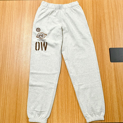 フーディーコットンスウェットロングパンツ オートミール（ダークブラウン×ライトブラウン）