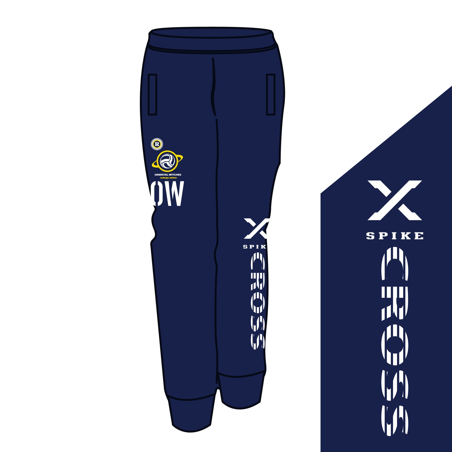 ドライフィットスウェットロングパンツ　ネイビー（サンフラワー×ホワイト）