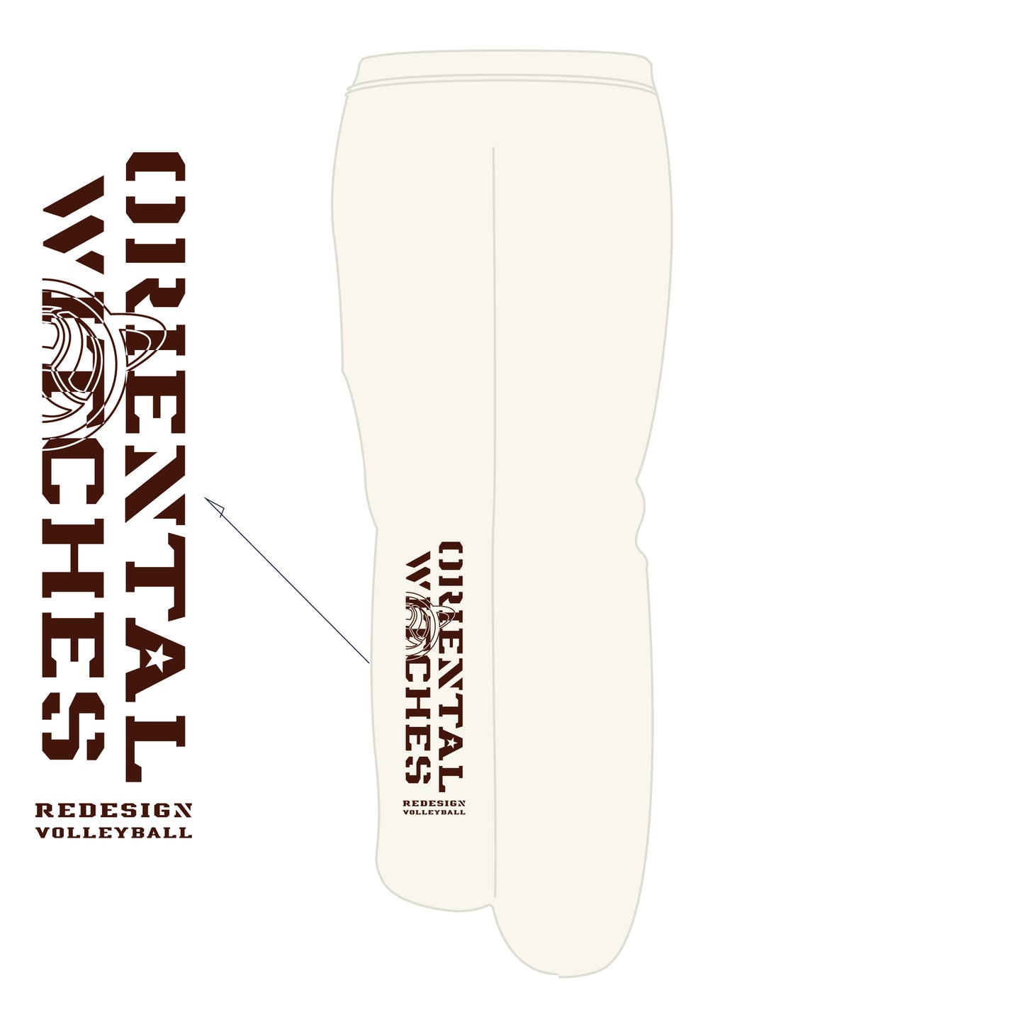 フーディーコットンスウェットロングパンツ オートミール（ダークブラウン×ライトブラウン）