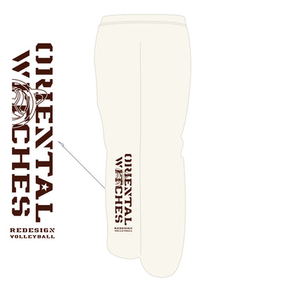 フーディーコットンスウェットロングパンツ オートミール（ダークブラウン×ライトブラウン）