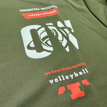 ロングスリーブTシャツ2025 アーミーグリーン（レッド×ホワイト）