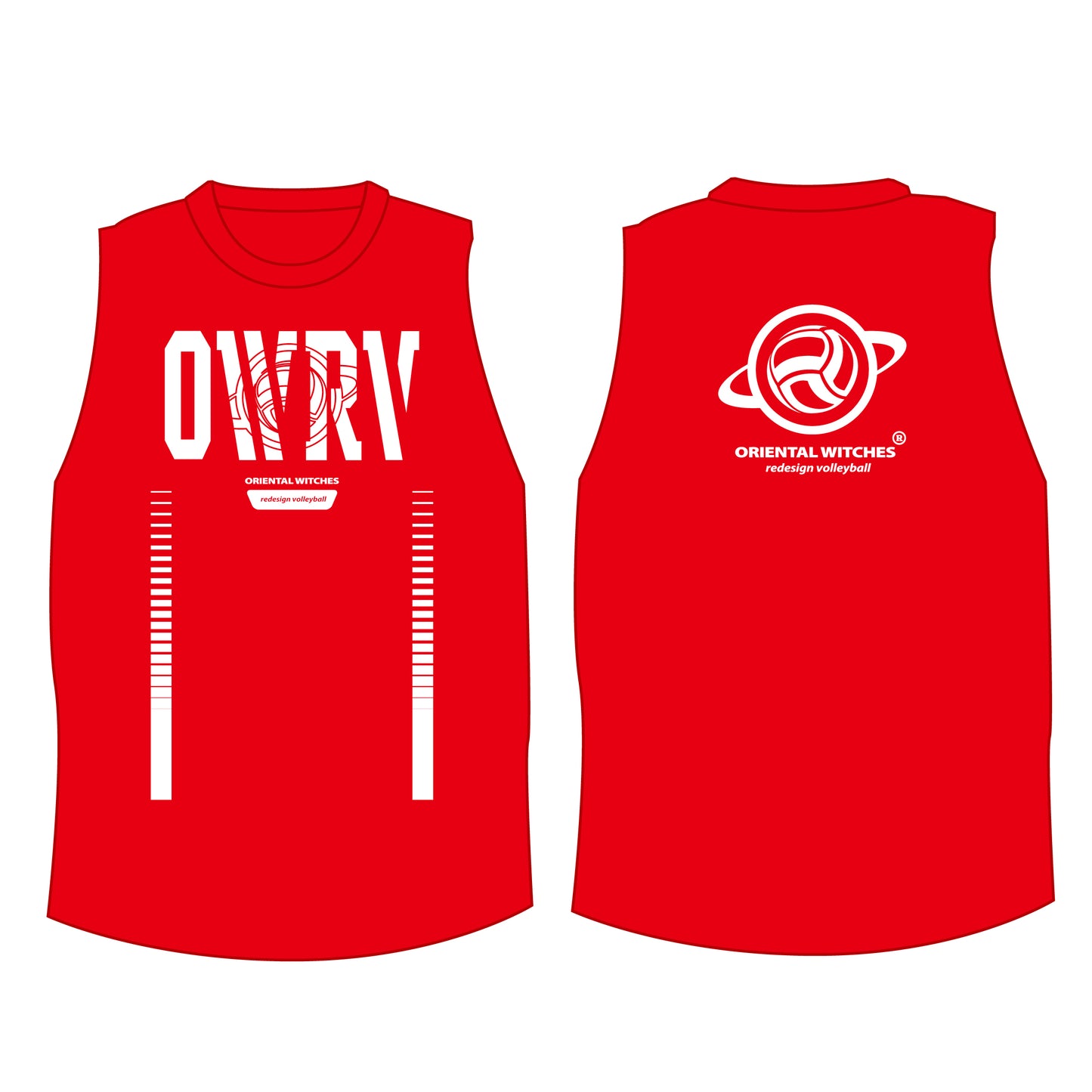 スタンダードノースリーブ レッド（ホワイト）