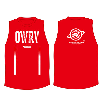 スタンダードノースリーブ レッド（ホワイト）