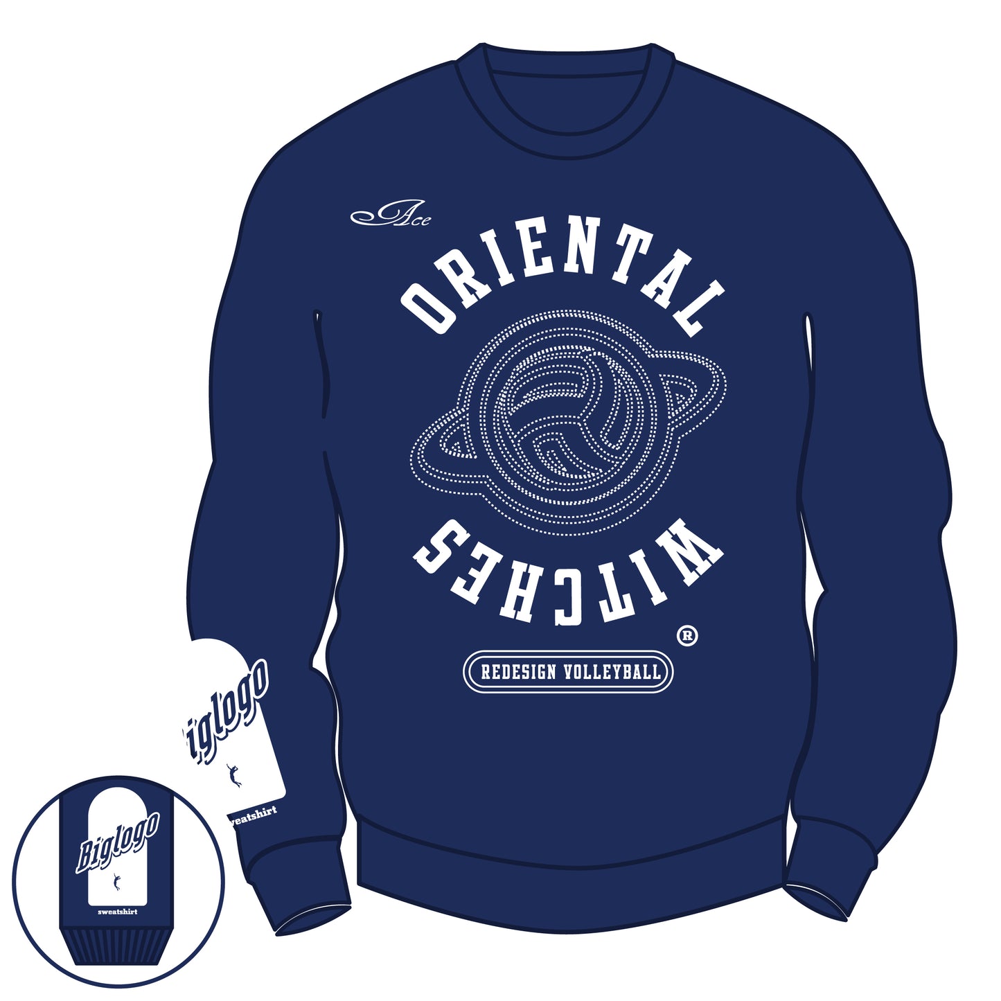 BIGLOGO トレーナー ネイビー（ホワイト）