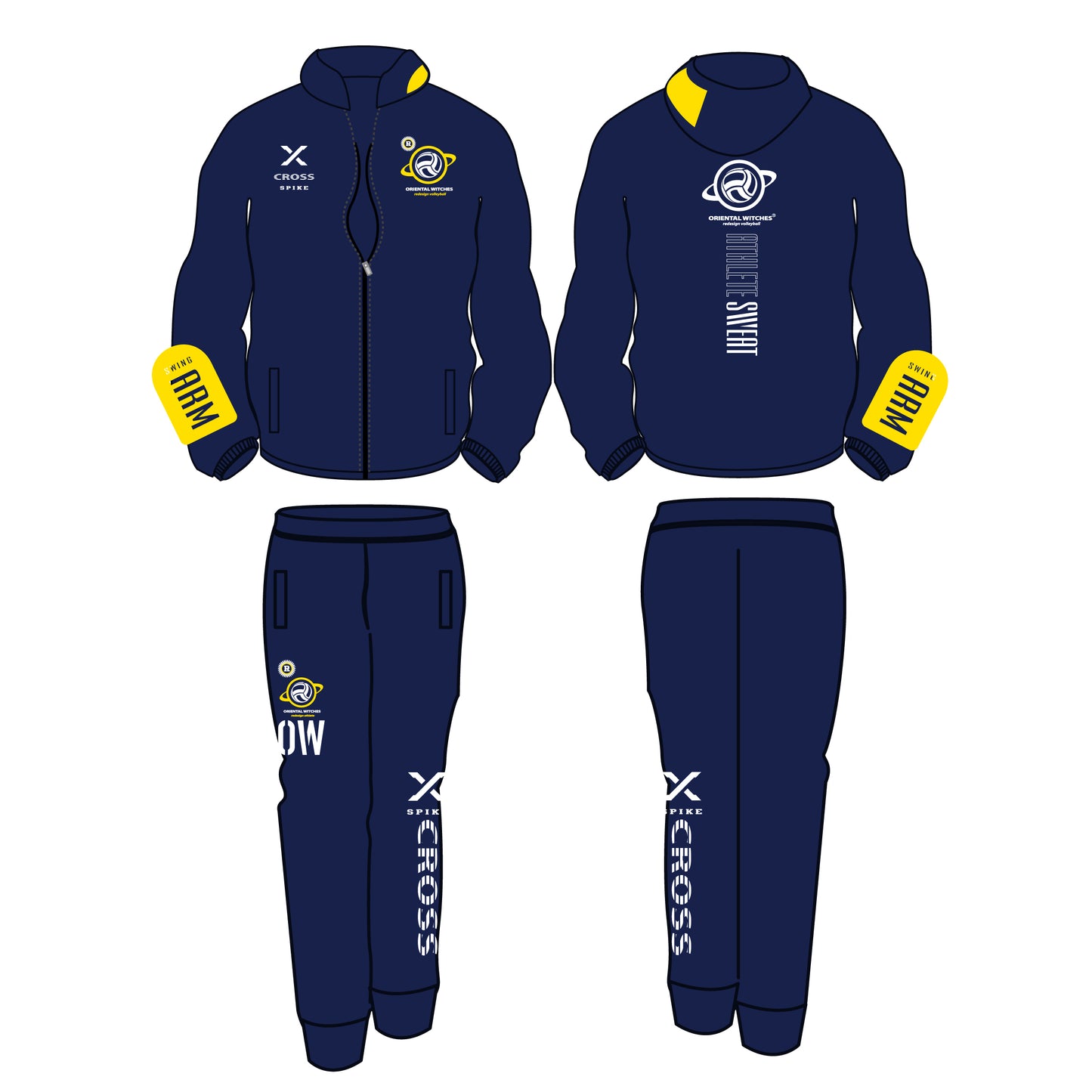 ドライフィットスウェットパーカー　ネイビー（サンフラワー×ホワイト）