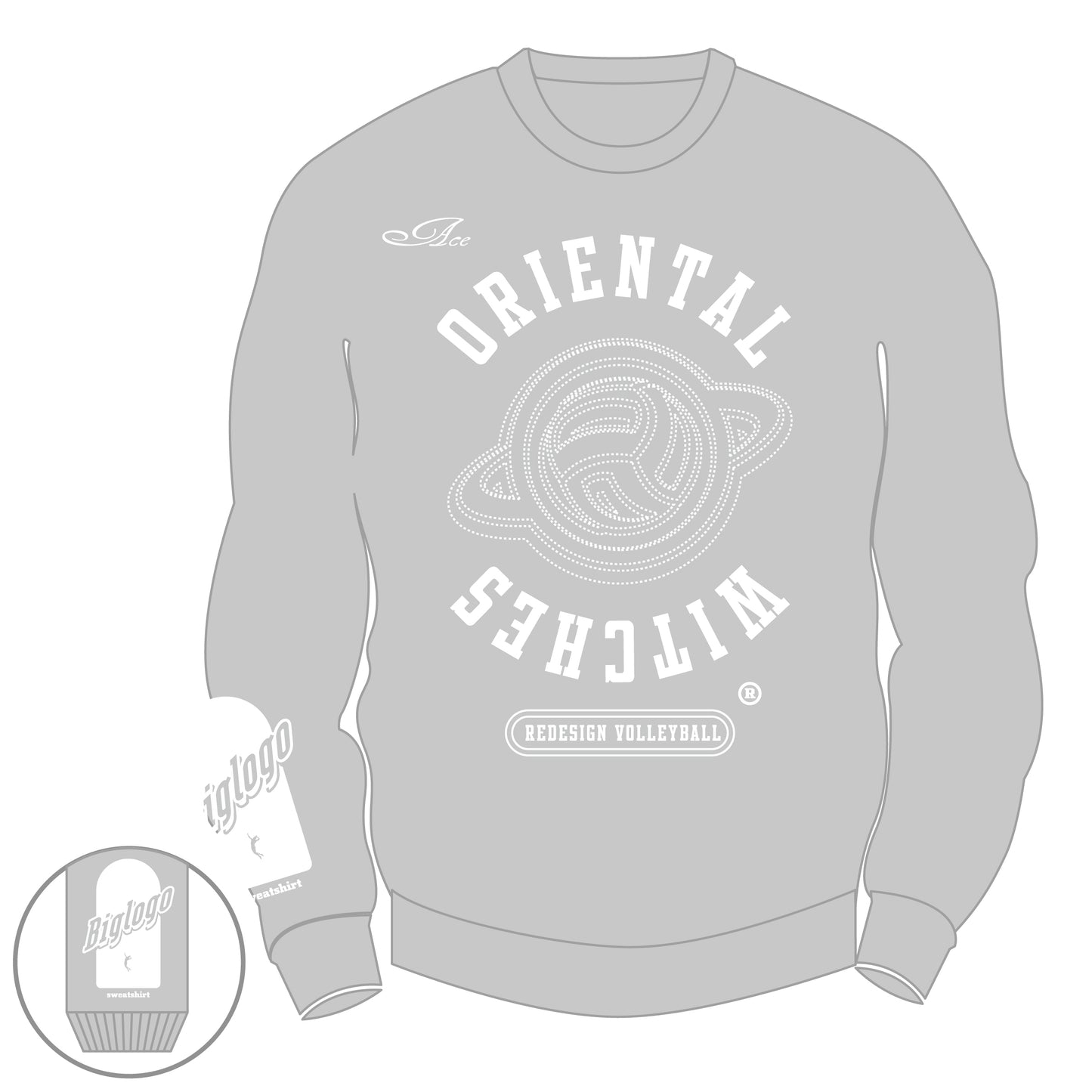 BIGLOGO トレーナー グレー（ホワイト）