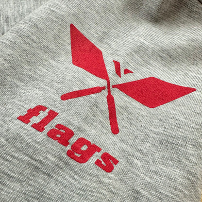 OWジップジャケット　グレー（レッド×ホワイト）