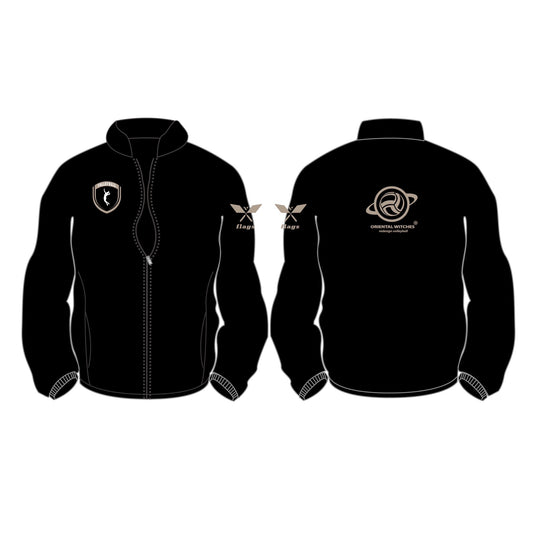 OWジップジャケット　ブラック（サファリ×ホワイト）