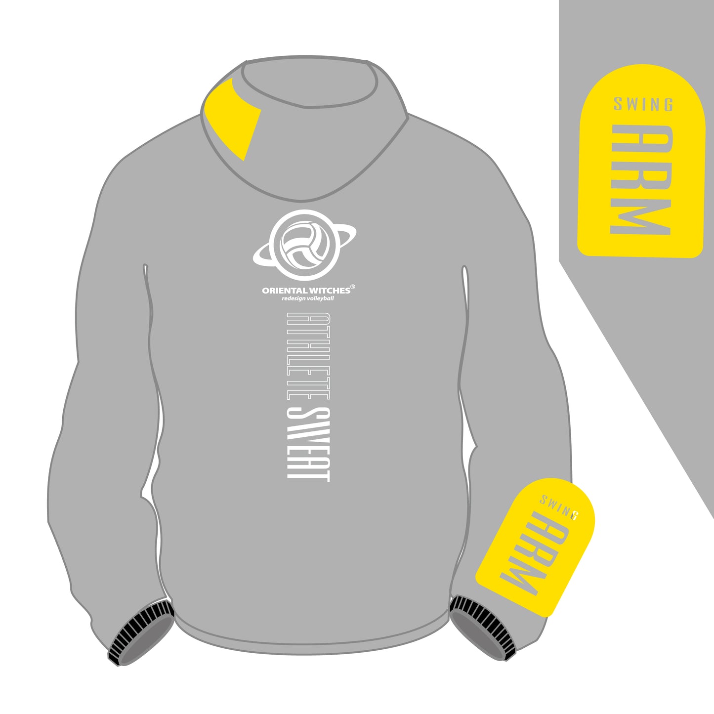 ドライフィットスウェットパーカー　グレー（サンフラワー×ホワイト）