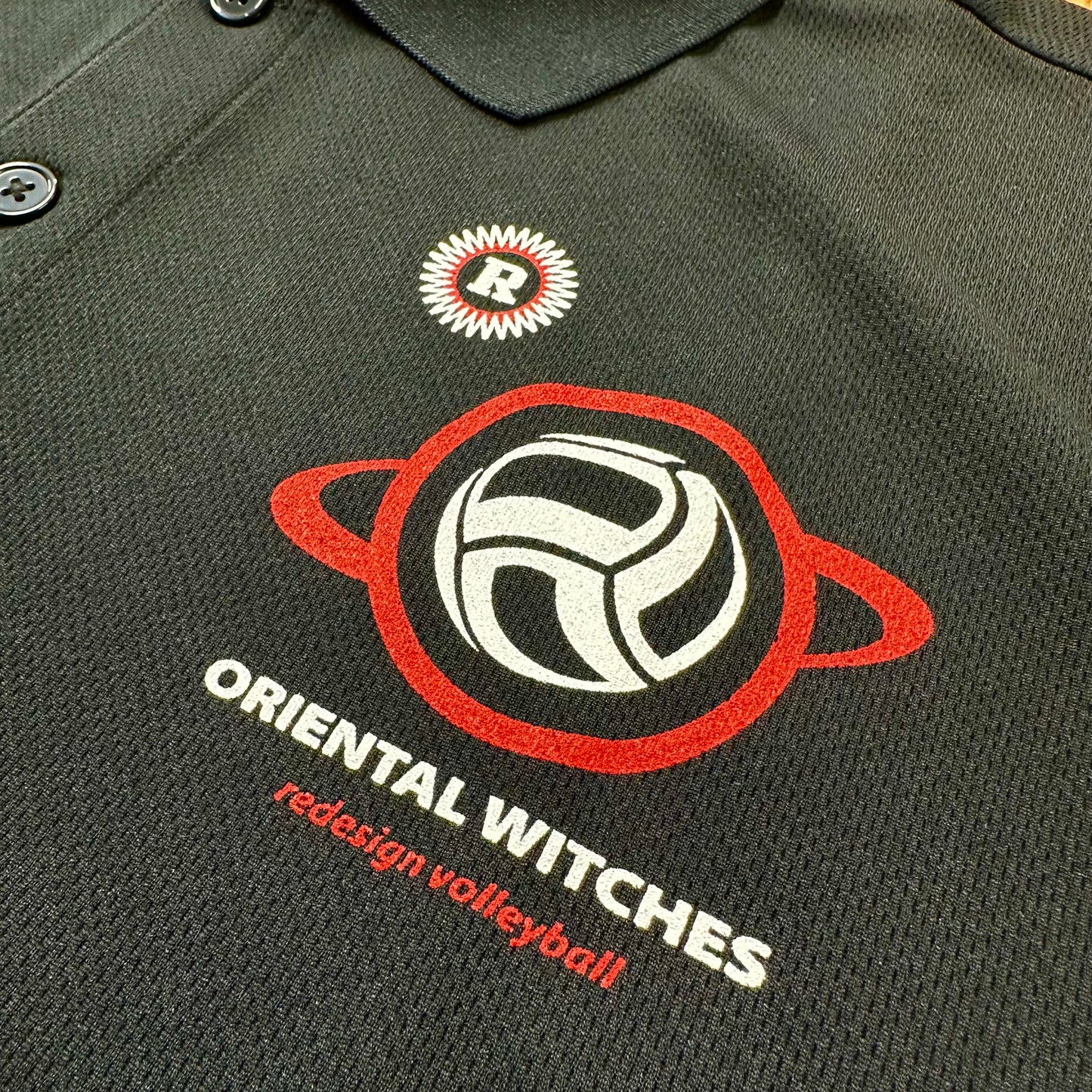 OWポロシャツ　ブラック（レッド×ホワイト）