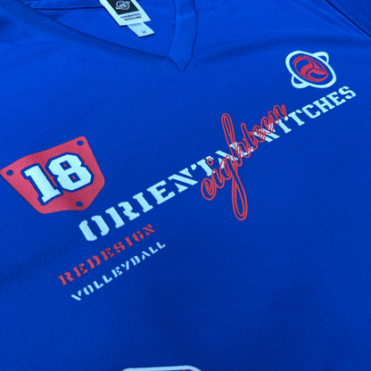 EIGHTEEN VNECK ロイヤルブルー（レッド×ホワイト）