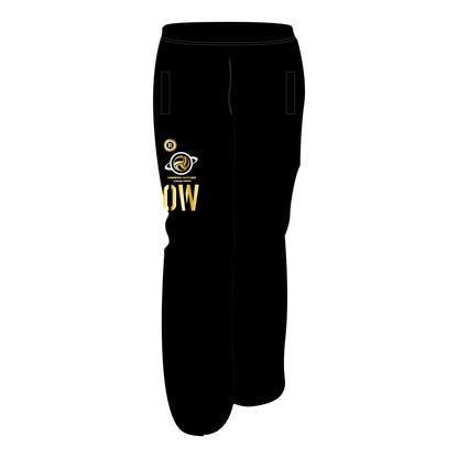 フーディーコットンスウェットロングパンツ ブラック（ゴールド×ホワイト）