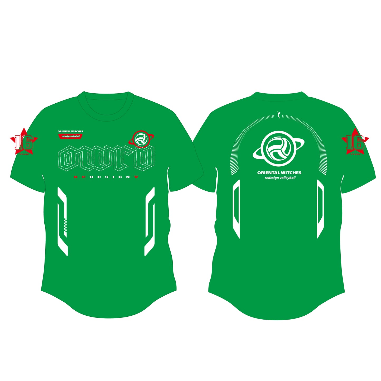 SIXTEEN グリーン（レッド×ホワイト）